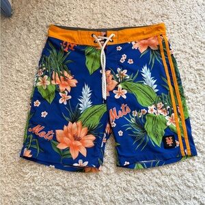 Hurley Phantom '47 MLB New York Mets Floral Swim Shorts Men’s Sz 28